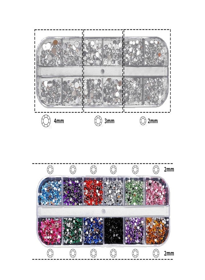 IVICOO Rhinestones for Bedazzling,Bedazzling Kit with Rhinestones,2800pcs Silver Clear Multicolour Rhinestone for DIY,Clothing,Nail Art - Image 2